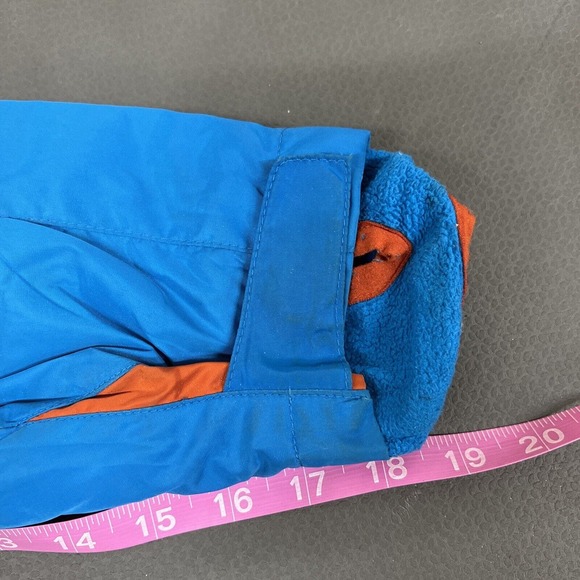Lands End Medium Weight Hooded Boys Jacket Size M 10-12 Blue & Orange FS Charity - Picture 9 of 10